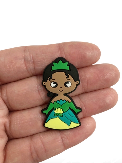 Aplique princesa Tiana corpinho emborrachada - 1 unidade