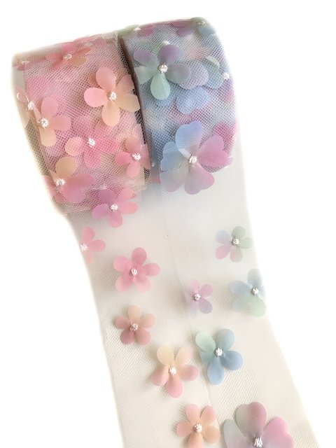 Tule flor 5cm - 1 metro