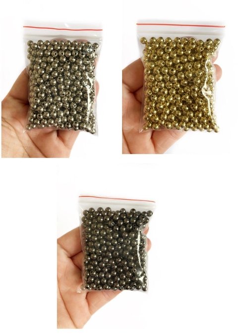 bola metalizada com furo passante 5mm - 25 gramas