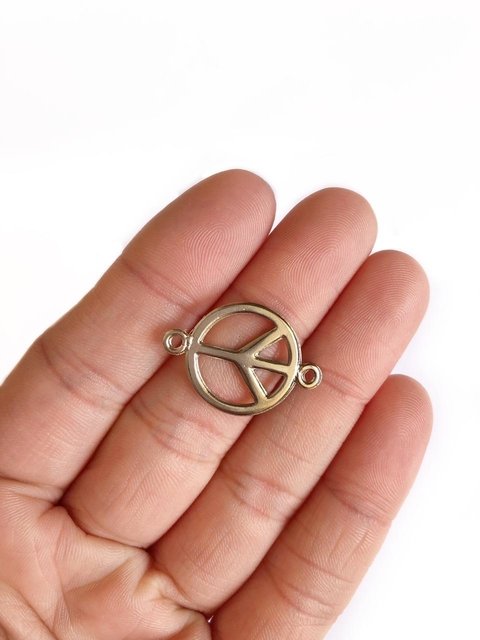 entremeio símbolo da paz metal - 1 unidade
