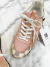Tênis Louis Vuitton Run Away Damier Azur e Rosa 35Br - Brechó Closet de Luxo