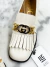 Mocassim Gucci Interlocking GG Fringe Off White 34BR - Brechó Closet de Luxo