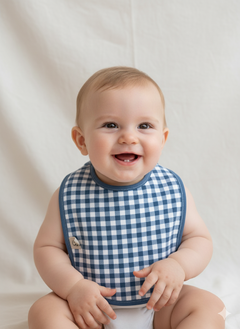 PACK x 2 Baberos Estampados *Pajaritos + Vichy Azul* - Coco House Kids