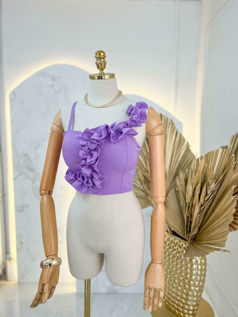 Cropped alfaiataria Chelsea - Lilas