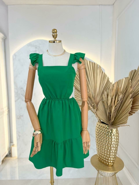 Vestido curto recortes - Verde