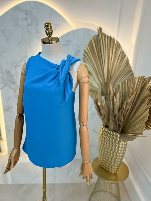 Blusa Crepe Nó - Azul - comprar online