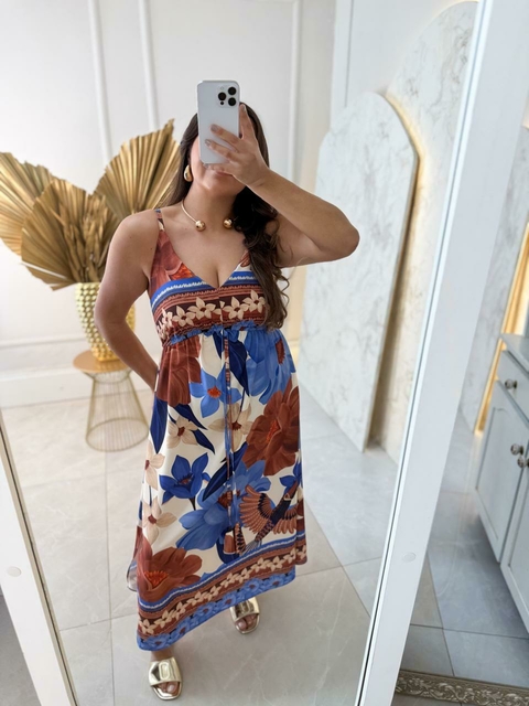 Vestido Estampa Marrom - comprar online