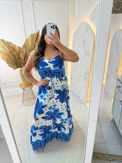 Vestido Estampa Azul - comprar online