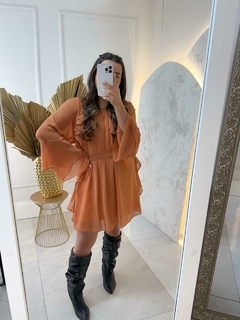Vestido chiffon babados - loja online