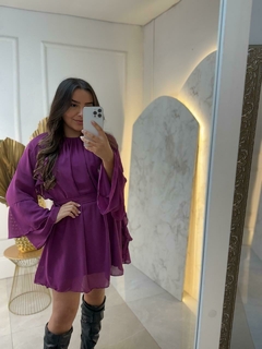 Vestido chiffon babados na internet