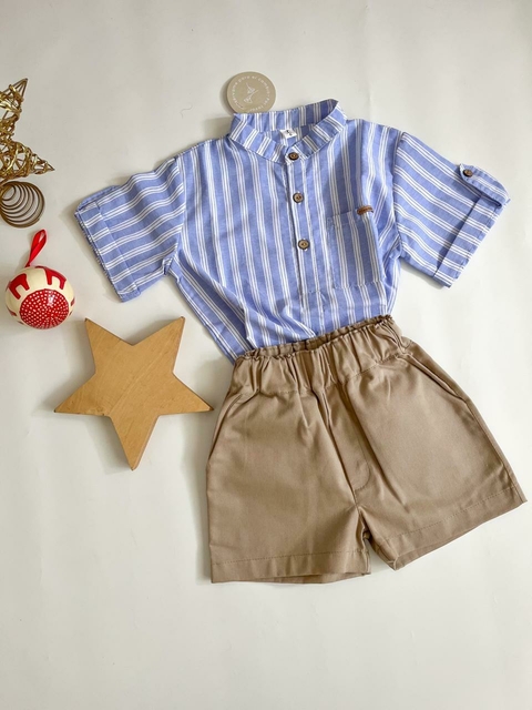 Camisa Leon rayas celeste