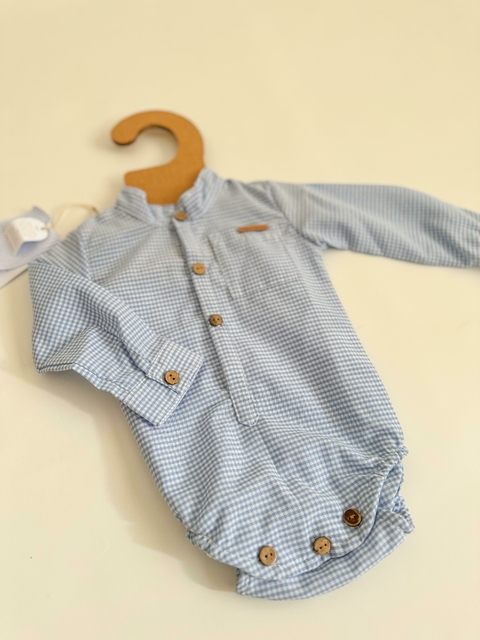 Body camisa Catalino escocés celeste - comprar online