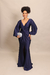 Vestido com Mangas Longas Azul Marinho Iva - comprar online