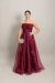Vestido Longo em Organza Malu Marsala na internet