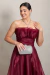 Vestido Longo em Organza Malu Marsala - loja online