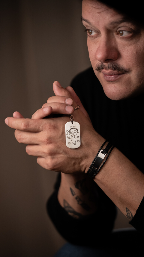 llavero acero con dibujo - comprar online