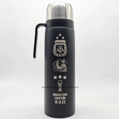 Termo acero inox NEGRO grabado ARGENTINA CAMPEON - comprar online