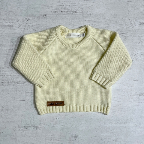 Sweater cuello redondo beige