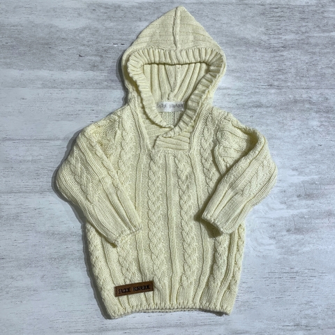 Sweater con capucha crudo