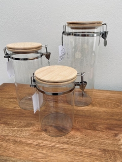 FRASCO DE VIDRIO C/TAPA BAMBOO 1.3L - comprar online