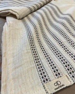 PIE DE CAMA DE TUSOR DE BAMBOO RAYAS 2.60X1.30 - comprar online