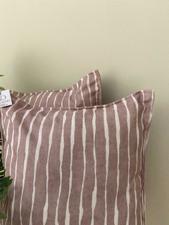 Almohadón stone 50x50 rayas beige/blanco - comprar online