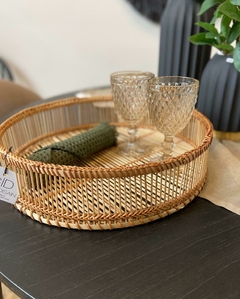 Bandeja Bardon sin asas de bamboo 40x10h