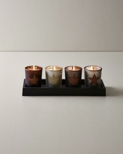 Portavela Palaos c/ vela de vidrio pintado 26x9,5x7,8 - comprar online