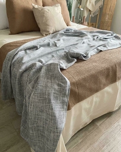 Pie de cama voile gris 1.30x1.70m