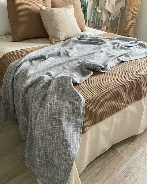 Pie de cama voile gris 1.30x1.70m