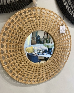 Espejo Zoe rattan 55 cm de diametro