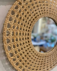 Espejo Zoe rattan 55 cm de diametro - comprar online