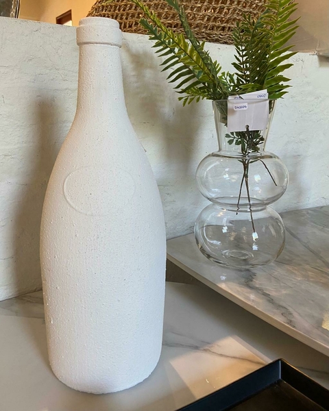 Botella de vidrio esmelidado blanco 13x38h