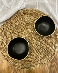 Bowl Monastir negro c/borde natural 11cm - Casa Disain