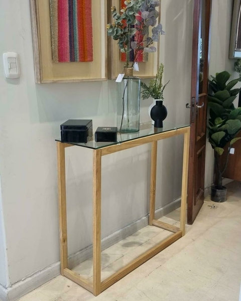 Consola Brooks madera y vidrio 100 X 32 X 87 cm