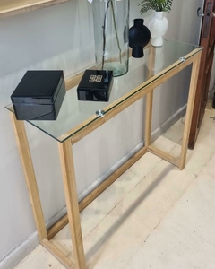 Consola Brooks madera y vidrio 100 X 32 X 87 cm - comprar online
