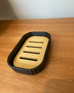 Jabonera Cleveland Black & Wood