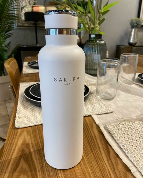 Botella termica Sakura acero blanca 750ml