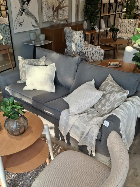 Sillon Detroit 2mt tussor gris c/funda