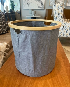 Cesto organizador gris bamboo redondo 37x36 - comprar online