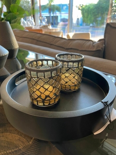Portavela vidrio champagne - comprar online