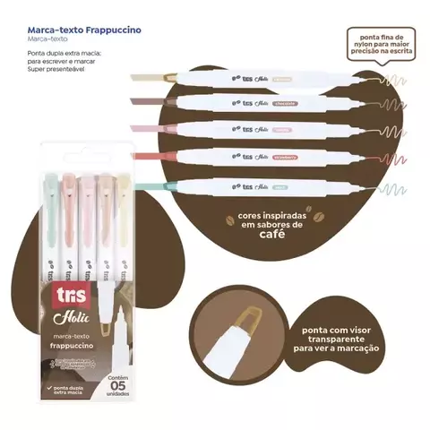 Marca-texto Frappuccino Holic Coffee Shop – Conjunto C/ 5 un – Tris - comprar online