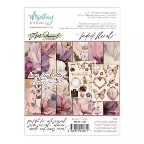 Bloco 15x20 - Art Journal - Faded Florals - Mintay Papers - MT-ART-P01 - comprar online
