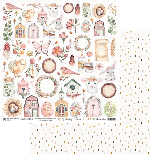 Folha para Scrapbook - Coleção My Blessing - My Memories - MMCMB2-01