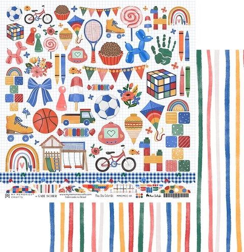 Coleção Meu Dia Colorido - Folha 01 - My Memories Crafts - MMCMCC-01 - comprar online