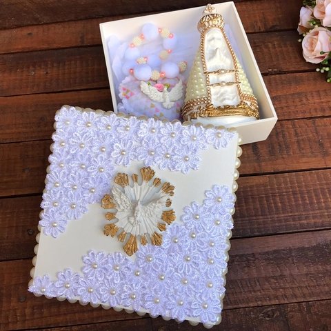 Caixa Afilhada com Terço de Feltro