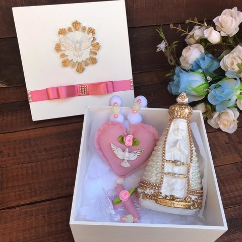 Caixa Afilhada com Terço de Feltro