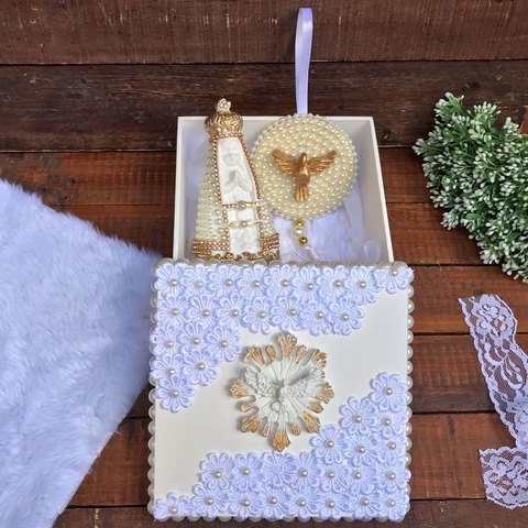 caixa convite batizado luxo