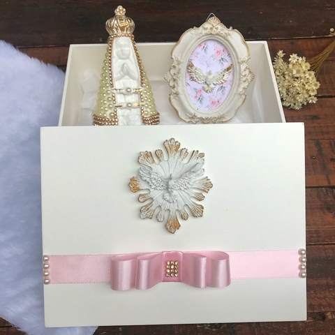 Caixa convite padrinhos rosa