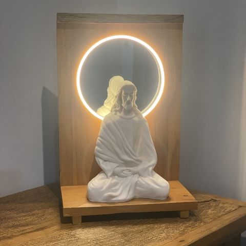 Escultura Jesus Mármore + Oratório - (38cm)